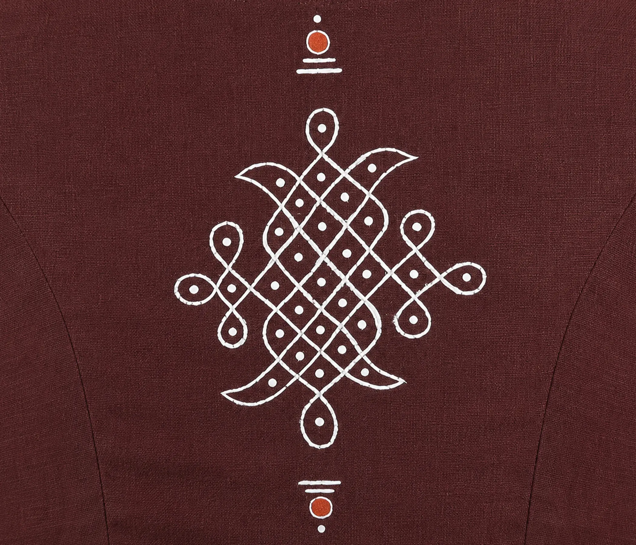 Coffee Brown Blouse Back Design with Hand-Painted Art